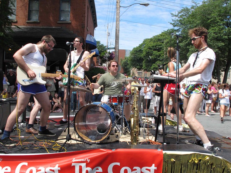 Local band Windom Earle rocks The Coast's float during the 2010 Halifax Pride Parade