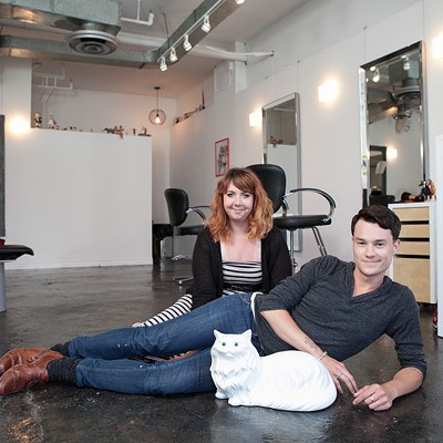 Michael Phillips & Robyn Brittany Touchie at One Block Barbershop