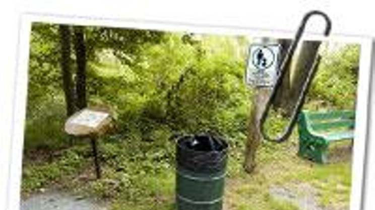 No place to put plastic bottles in Point Pleasant Park.