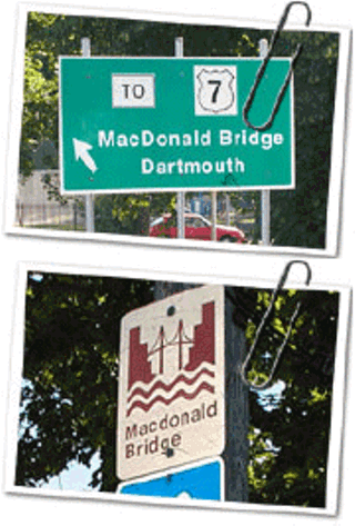The Angus L. Macdonald bridge has an identity crisis. Some road signs say MacDonald, others say Macdonald. Which is it?