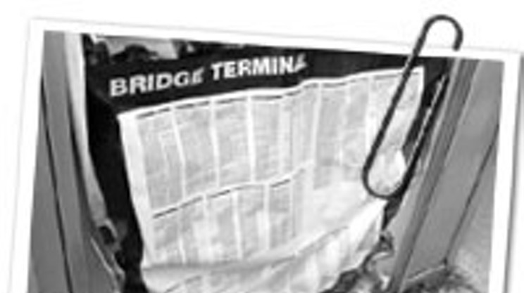 The Dartmouth bridge terminal's schedule has fallen down.