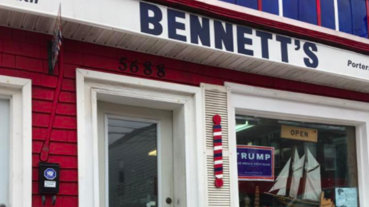 Halifax barbershop shows support for Donald Trump