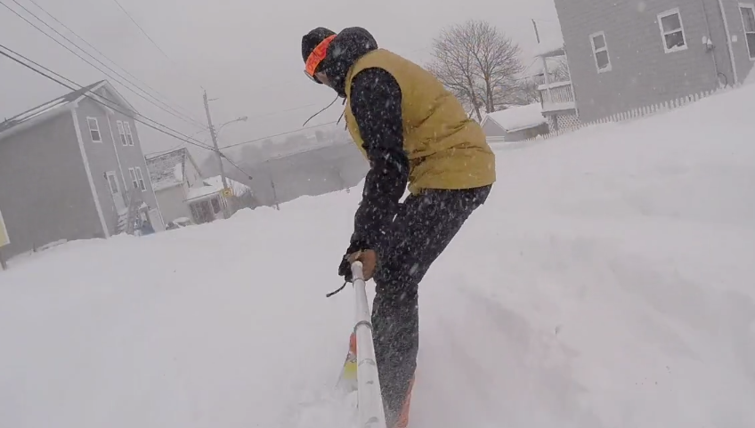 Snowboarding the streets of Dartmouth