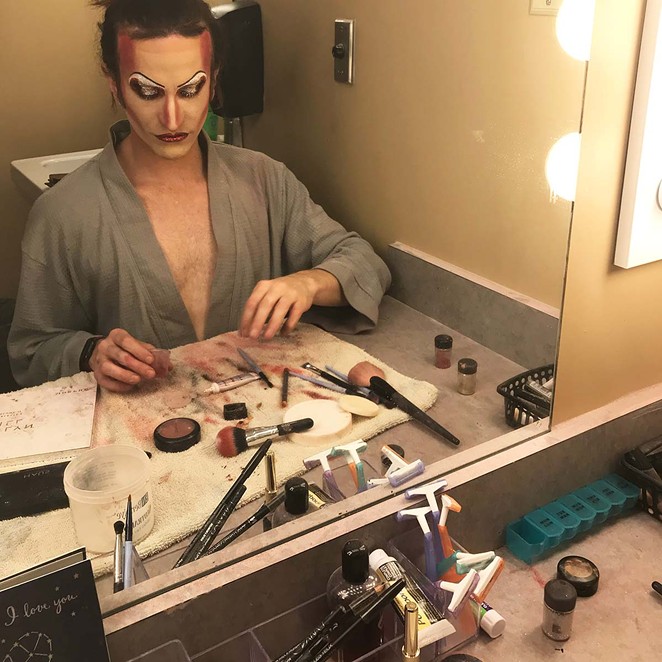 Allister MacDonald transforms into Dr. Frank N. Furter for The Rocky Horror Show