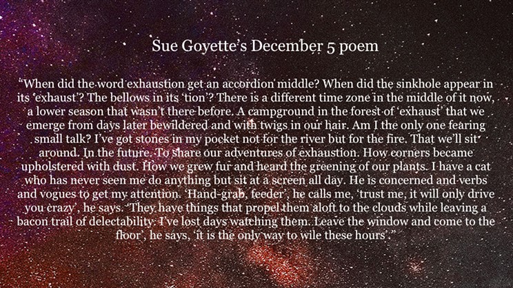 An advent calendar of poetry: December 5