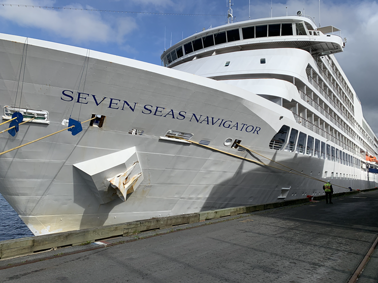 The 490-passenger Seven Seas Navigator cruise ship, seen in Halifax on May 26, 2023, returned to Halifax on Monday, June 5.