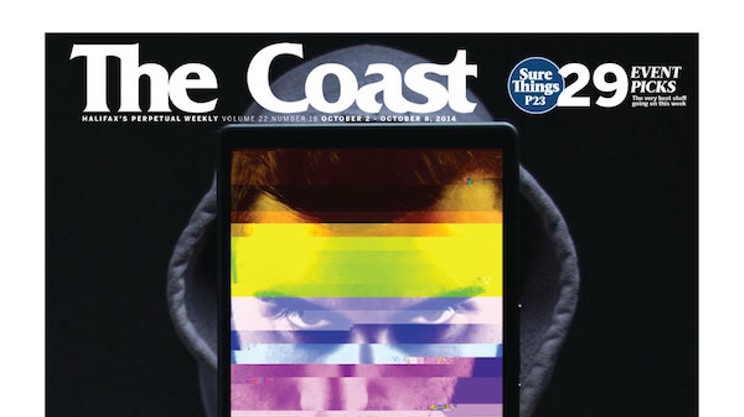 Coast cover depicting "The always-on stalker" feature story that helped earn the CJF's big prize for small media.