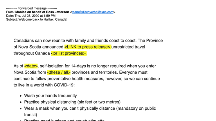 Draft email hints that Stephen McNeil still wants to open Nova Scotia up to the rest of Canada