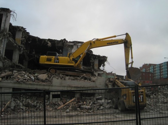 The Chronicle-Herald building is being destroyed