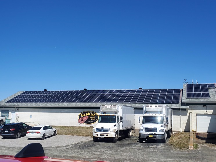 A 75 kW solar array on the Seakist Lobster holding facility.
