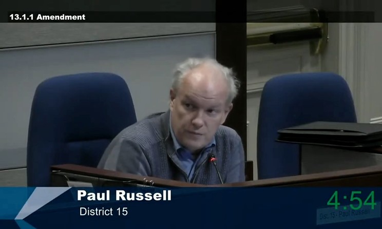 Councillor Paul Russell, a vocal advocate for his opinion, fears other vocal advocates.