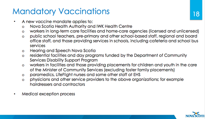 NS will require school and health care staff to be fully vaccinated