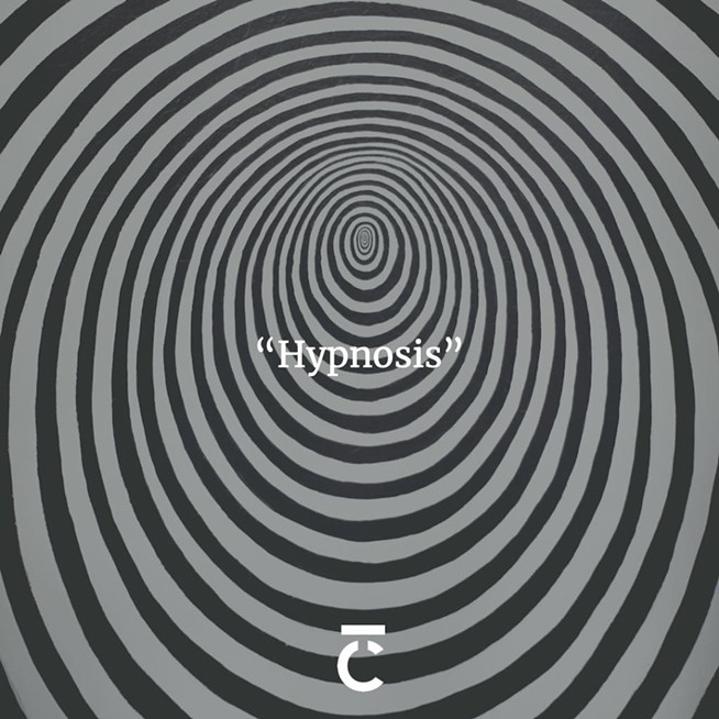 "Hypnosis." Hypnotic black and white spiral pattern. The Coast's 2023 Sex + Dating Survey.