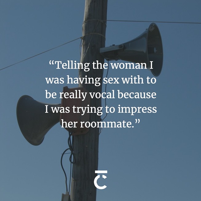 “Telling the woman I was having sex with to be really vocal because I was trying to impress her roommate." Pair of loudspeakers installed on a telephone pole. The Coast's 2023 Sex + Dating Survey.