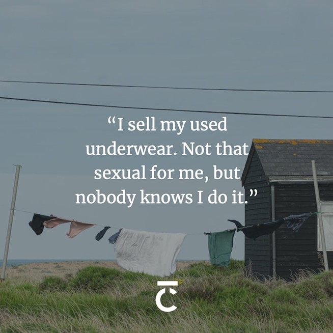 “I sell my used underwear. Not that sexual for me, but nobody knows I do it.” Clothesline outside a rustic house. The Coast's 2023 Sex + Dating Survey.