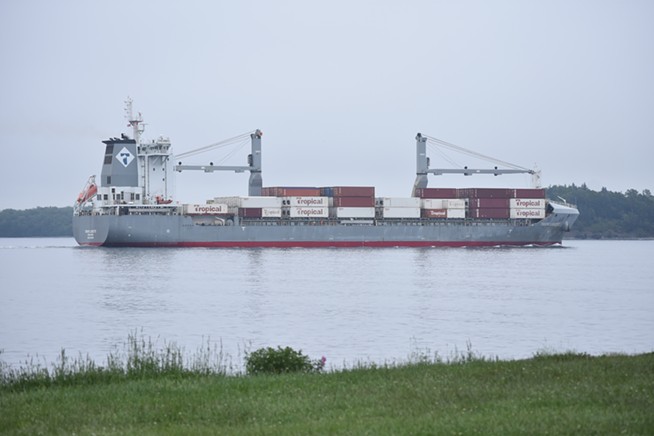 The Tropic Lissette container ship leaves Halifax on July 4, 2023.