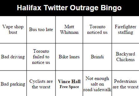 Let’s all play Halifax Twitter Outrage bingo