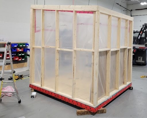A tiny shelter is under construction at Well Engineered Inc. in Burnside.