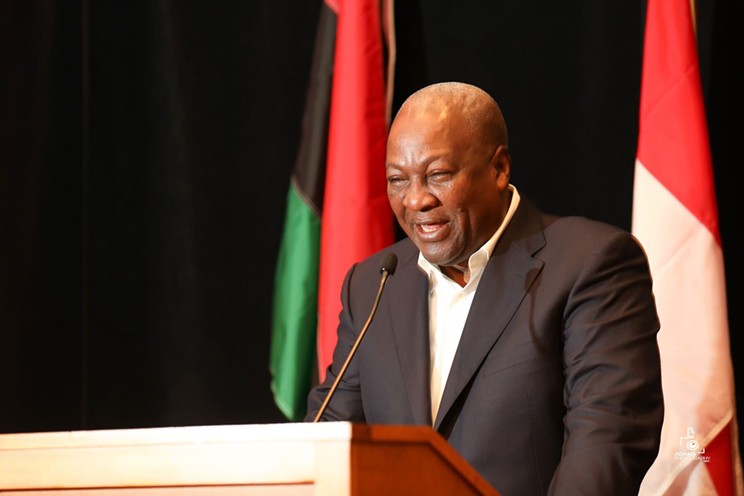 His Excellency John D. Mahama, former president of Ghana, addresses the audience at the Universities Studying Slavery conference Thursday, Oct. 20.