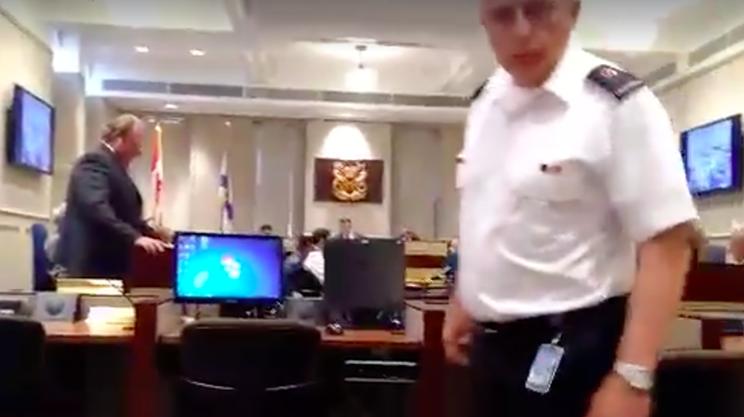 Watch this: Cornwallis protester disrupts council, records video