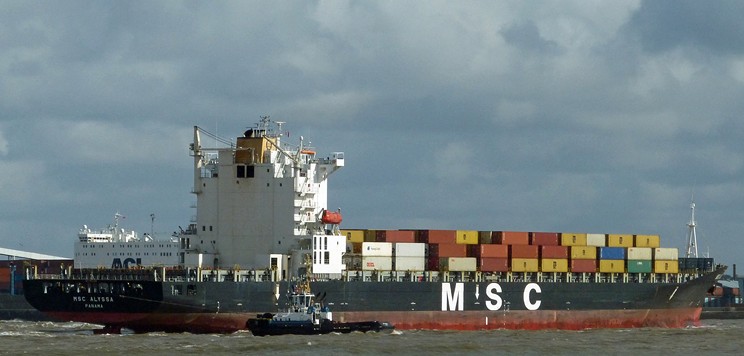 The MSC Alyssa container ship, seen here in 2001, arrives in Halifax on Feb. 6, 2023.
