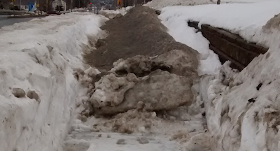 What does this grungy snowbank look like to you?